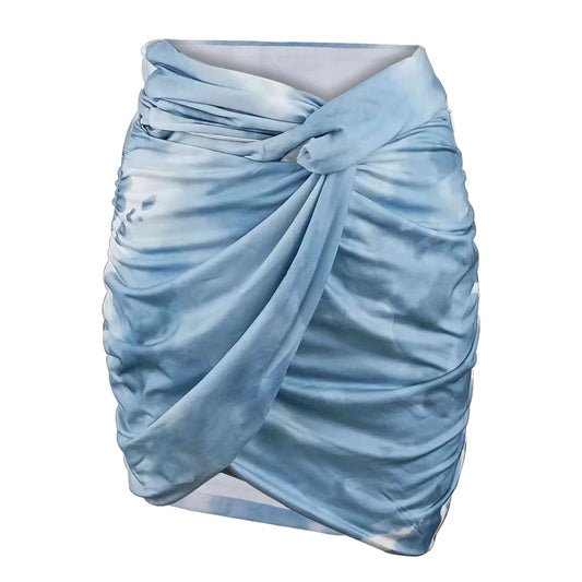 Tie Dye Wrap hip Skirt