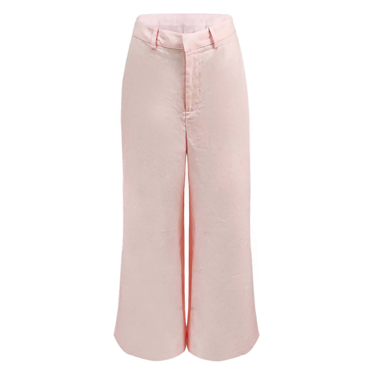 Linen Office Barbie Pink Suit Flare Pant