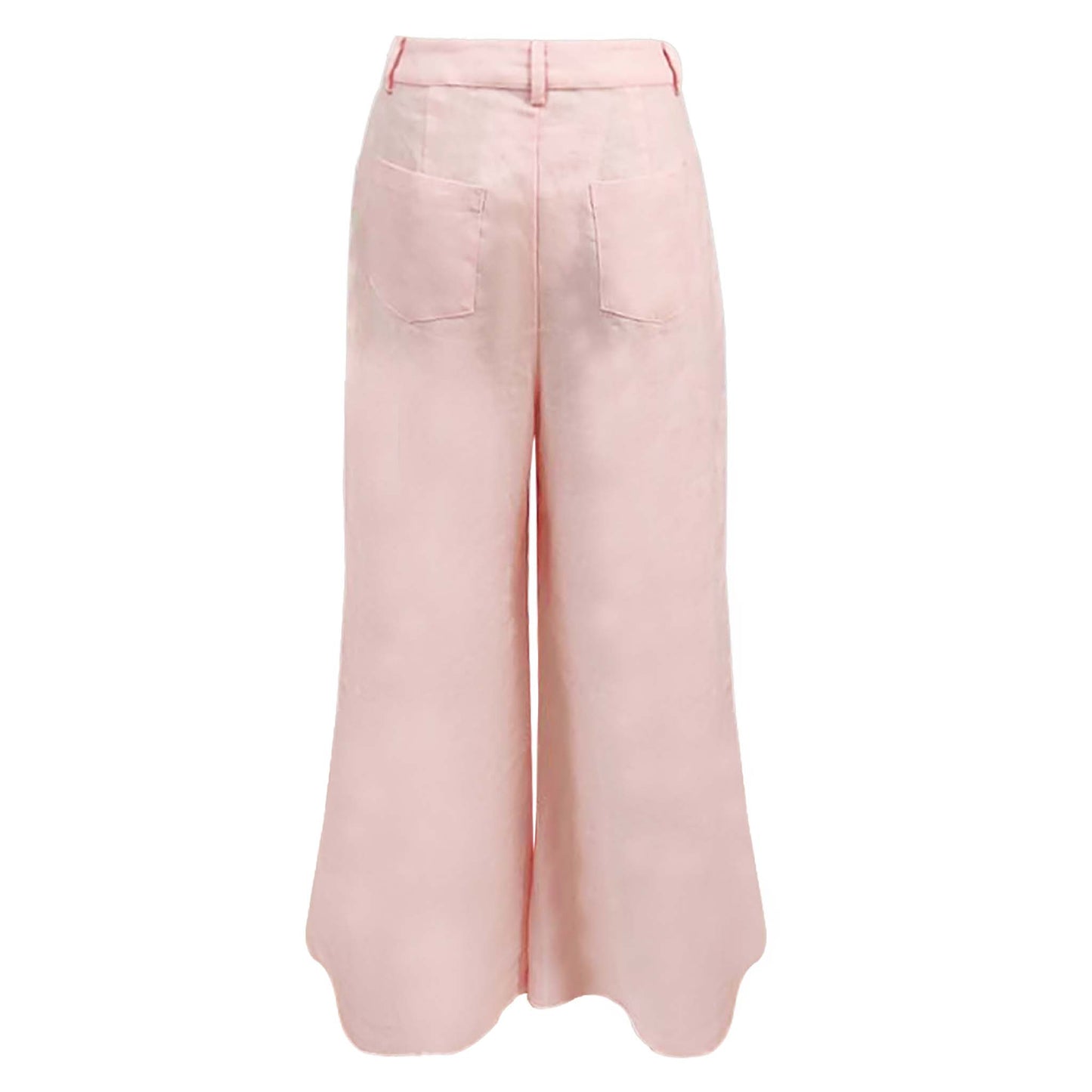 Linen Office Barbie Pink Suit Flare Pant