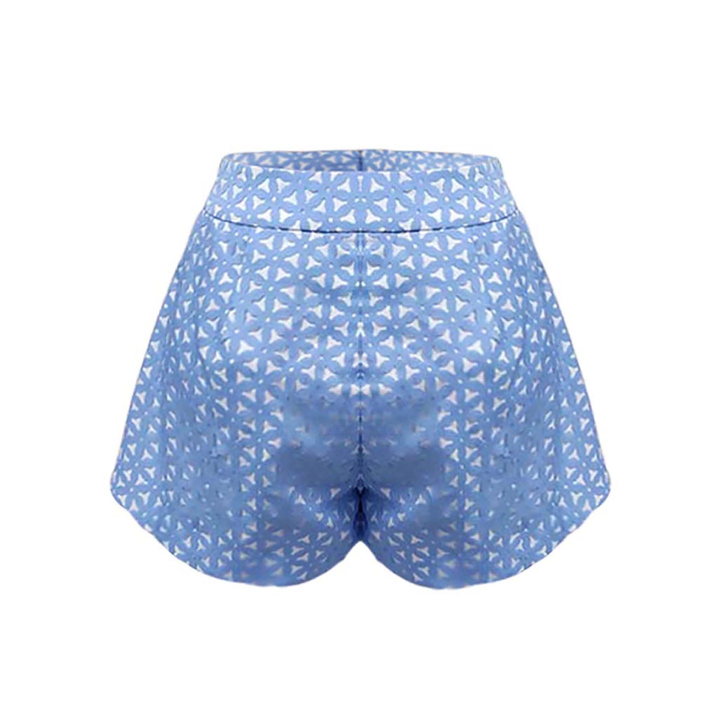 Hollow Hue Blue Print Short